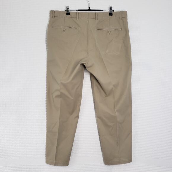 GAP Chino Khaki Pants 36x27 Mens Brown Straight Leg Relaxed Flat Front Cotton - Picture 2 of 16